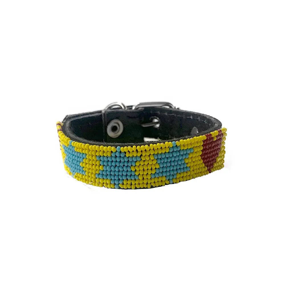 COLLAR ARTESANAL WIXARI PETS ESTRELLAS Y CORAZONES XS - FridaPets - Perro y gato - Guardarropa - FridaPets